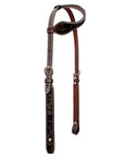 Bar H Equine Horse Genuine Leather Floral Carved Tack Set Dark Brown