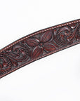 Bar H Equine Horse Genuine Leather Floral Carved Tack Set Dark Brown