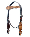 Bar H Equine Western Leather Horse Tack Set Floral Carved Brown