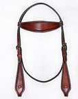 Bar H Equine Western Leather Headstall & Breast Collar Dark Brown