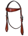 Bar H Equine Western Leather Headstall & Breast Collar Dark Brown