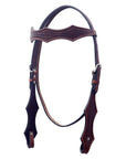 Bar H Equine Western Leather Headstall & Breast Collar Basket Weave Dark Brown
