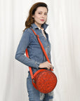 American Darling Canteen Hand Tooled Genuine Leather Women Bag Western Handbag Purse