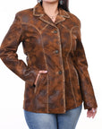 ADJKTLTR01 Genuine Vintage leather Women shirt jacket dress ladies girl