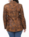 ADJKTLTR01 Genuine Vintage leather Women shirt jacket dress ladies girl