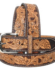 BAR H EQUINE Western Genuine Leather Men And Women Belt Floral