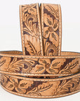 BAR H EQUINE Western Genuine Leather Men And Women Belt Floral