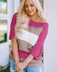 Willow Stripe Knit Half Sleeve Sweater