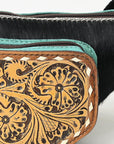 Ohlay Bags OHG185A FANNY PACK Hand Tooled Hair-on Genuine Leather women bag western handbag purse