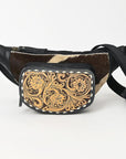 Ohlay Bags OHG185B FANNY PACK Hand Tooled Hair-on Genuine Leather women bag western handbag purse