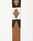 BAR H EQUINE Western Genuine Leather Dog Collar Embroidered Black & White