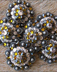 Hilason Antique Silver Finish Brown Crystal Rhinestone Bling Berry Concho