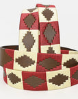 BAR H EQUINE Western Genuine Leather Men And Women Brown Belt Embroidered Maroon & Beige