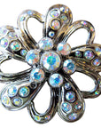 Crystal Rhinestone Bling Conchos W/ Ab Stone Floral Design Nickle Finish