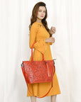 American Darling Tote Hand Tooled Genuine Leather Women Bag Western Handbag Purse