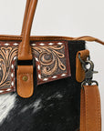 American Darling Adbg1467 Tote Hand Tooled Hair-On Genuine Leather Women Bag Western Handbag Purse