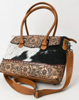 American Darling Adbg1467 Tote Hand Tooled Hair-On Genuine Leather Women Bag Western Handbag Purse