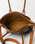 American Darling Adbg1467 Tote Hand Tooled Hair-On Genuine Leather Women Bag Western Handbag Purse
