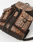 American Darling Adbg1468 Backpack Hand Tooled Hair-On Genuine Leather Women Bag Western Handbag Purse