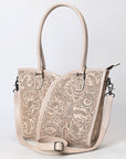 Tote Hand Tooled Genuine Leather women bag western handbag purse