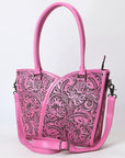 Tote Hand Tooled Genuine Leather women bag western handbag purse