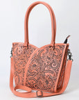 Tote Hand Tooled Genuine Leather women bag western handbag purse