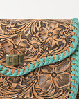 Crossbody Hand Tooled Genuine Leather women bag western handbag purse