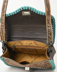 Crossbody Hand Tooled Genuine Leather women bag western handbag purse