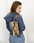 American Darling Wristlet Hand Tooled Upcycled Wool Genuine Leather Women Bag Western Handbag Purse