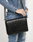 American Darling ADBG1193 Wallet Crocodile Embossed Genuine Leather Women Bag Western Handbag Purse
