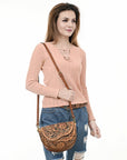 American Darling Adbga561 Small Crossbody Hand Tooled Genuine Leather Women Bag Western Handbag Purse