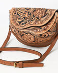 American Darling Adbga561 Small Crossbody Hand Tooled Genuine Leather Women Bag Western Handbag Purse