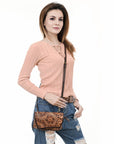 American Darling Clutch Hand Tooled Genuine Leather Women Bag Western Handbag Purse
