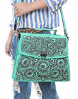 American Darling Adbgz841B Tote Hand Tooled Genuine Leather Women Bag Western Handbag Purse