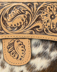 American Darling Adbgz842A Wallet Hand Tooled Hair-On Genuine Leather Women Bag Western Handbag Purse