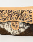 American Darling Adbgz842A Wallet Hand Tooled Hair-On Genuine Leather Women Bag Western Handbag Purse