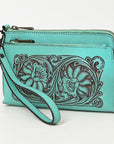 American Darling Adbgz844B Wristlet Hand Tooled Genuine Leather Women Bag Western Handbag Purse