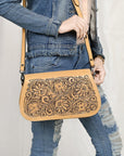 American Darling Adbgz845A Cross Body I Hand Tooled Genuine Leather Women Bag Western Handbag Purse