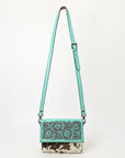 American Darling Adbgz846B Cross Body I Hand Tooled Hair-On Genuine Leather Women Bag Western Handbag Purse