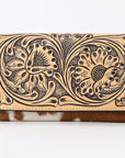 American Darling Adbgz848A Wallet Hand Tooled Hair-On Genuine Leather Women Bag Western Handbag Purse