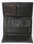 American Darling Adbgz848A Wallet Hand Tooled Hair-On Genuine Leather Women Bag Western Handbag Purse