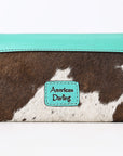 American Darling Adbgz848B Wallet Hand Tooled Hair-On Genuine Leather Women Bag Western Handbag Purse