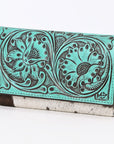 American Darling Adbgz848B Wallet Hand Tooled Hair-On Genuine Leather Women Bag Western Handbag Purse