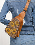American Darling Sling Hand Tooled Genuine Leather Women Bag Western Handbag Purse