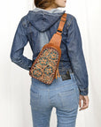 American Darling Sling Hand Tooled Genuine Leather Women Bag Western Handbag Purse