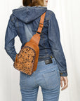 American Darling Sling Hand Tooled Genuine Leather Women Bag Western Handbag Purse