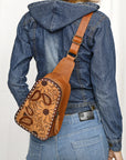 American Darling Sling Hand Tooled Genuine Leather Women Bag Western Handbag Purse