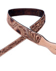 Hilason American Western Floral Hand Tooled Genuine Leather Guitar Strap