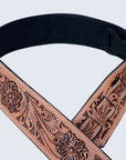 Hilason American Western Floral Hand Tooled Genuine Leather Guitar Strap