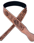 Hilason American Western Floral Hand Tooled Genuine Leather Guitar Strap